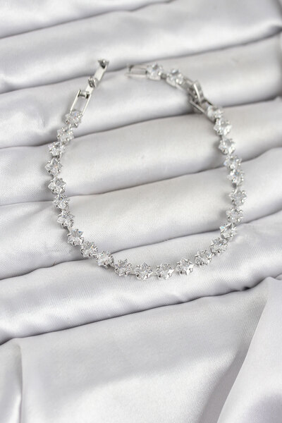 Skygo Ieg ™   Square Zircon Stone Silver Color Brass Waterway Women's Bracele...