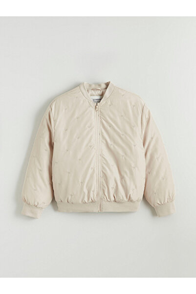 LC Waikiki Hilfa New Season Bow Embroidered Girls' Inflatable Coat