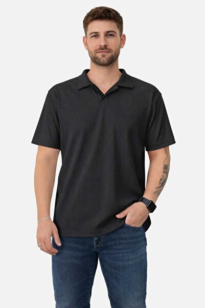 LG LAGULER Solid Color Collar Detailed Ottoman Stretchy T-Shirt, Comfortable ...