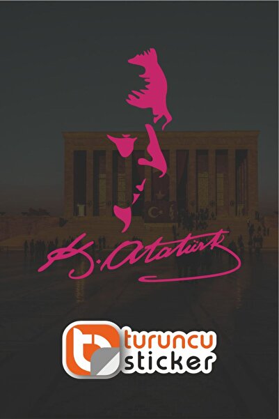Turuncu Sticker ملصق الأديق جازي مصطفى كمال أتاتورك 20x23 سم - السيارة - المح...