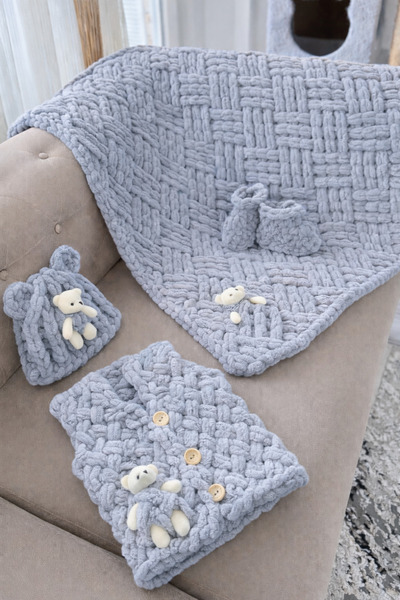 Alize Puffy Bebek Seti | Hediyelik | Patik&Bere&Yelek&Battaniye