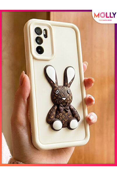 Molly Fallow Brown Edges Thick 3D Embossed Bunny Lumia Silicone Case for Oppo...