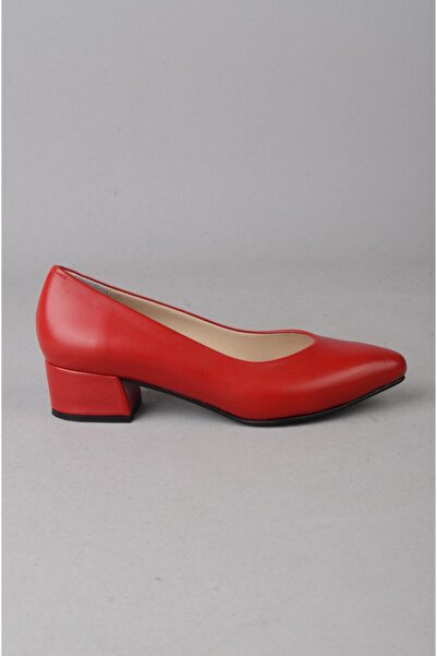 SEÇ KUNDURA Seç 801 Genuine Leather Heel Shoes (4cm) Red