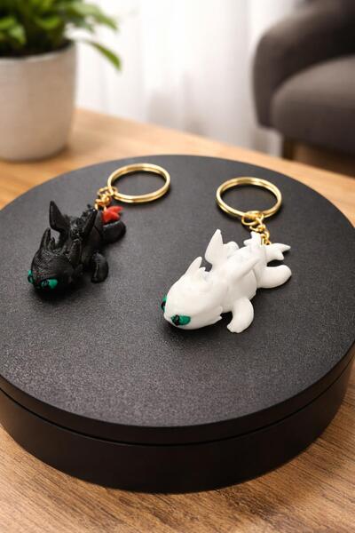 ESEN 3D GARAGE Ejderha Figürlü Anahtarlık | 3D Baskı Mini Dragon Anahtarlık