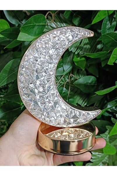Black Rose 🌙 Kristal Görünümlü Ay Dekoratif LED Gece Lambası