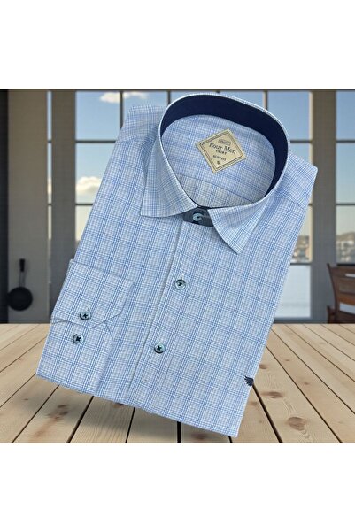 GÖMLEK GALERİSİ Slim Fit Plaid Long Sleeve Men's Sports Shirt