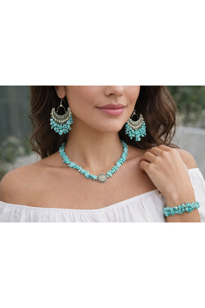 YASEMİN KAPLAN Necklace- Earrings- Bracelet- Natural Stone- Natural Stone Nec...