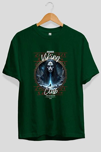 Ankhises Viking Mythology 11 Pre-Printed Green Oversize T-Shirt Men Women Cot...