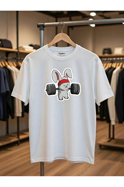 playwear Rabbit Gym Printed Oversize T-Shirt Black