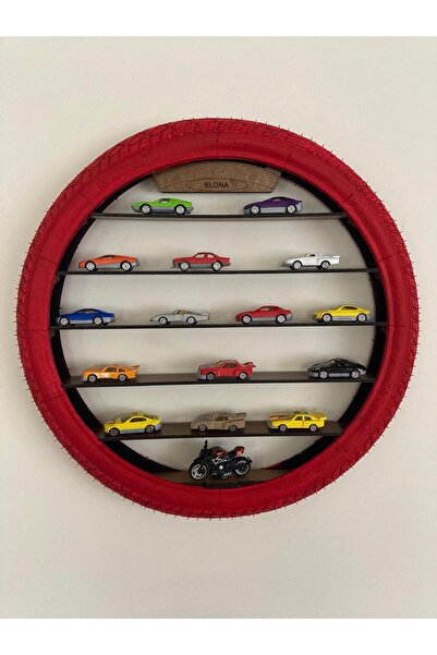 Home RENKLİ TEKERLEK DUVAR RAFI _ OYUNCAK HOBİ KOLEKSİYON _LED IŞIKLI KIRMIZI