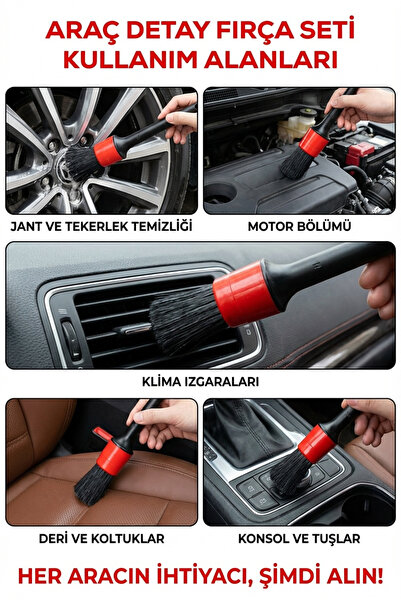 Weisre Oto Detay Fırça Seti 5 Parça – 2 Al 1 Öde