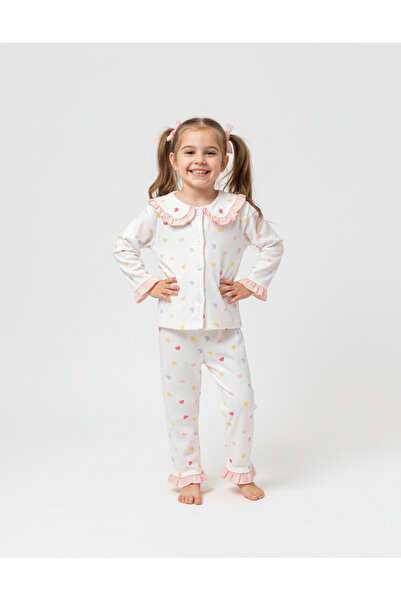 zumino Colorful Heart Patterned Pajama Set