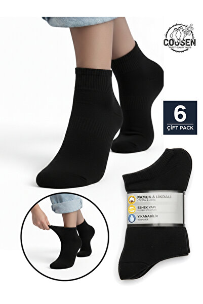 Cousen Cotton Pack Ankle Socks Half Socks Stretchy Sweat Absorbent 6 Pairs Un...
