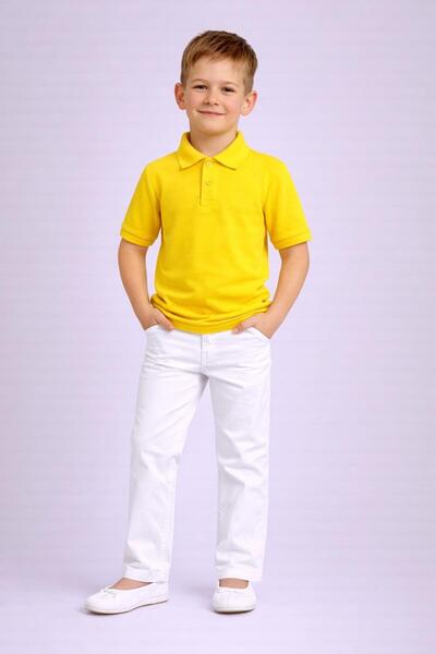 ümitteks iş ve okul kıyafetleri 204 Nisan Boy's Polo Collar 100% βαμβακερό μπ...