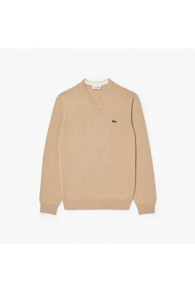 Lacoste Monochrome Cotton V-neck Sweater - AH1951-00-02S