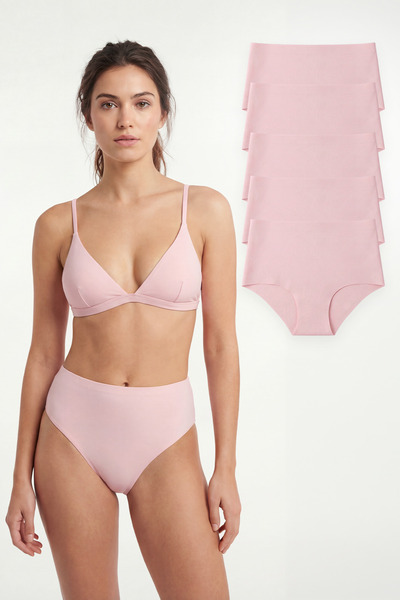 Stoykis Women's High Waist Seamless Panties 5-Pack - Premium Non-Marking Spec...