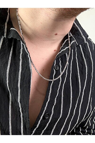 Arvens Men's Silver Stainless Steel Necklace Does Not Lose Color Does Not Fad...