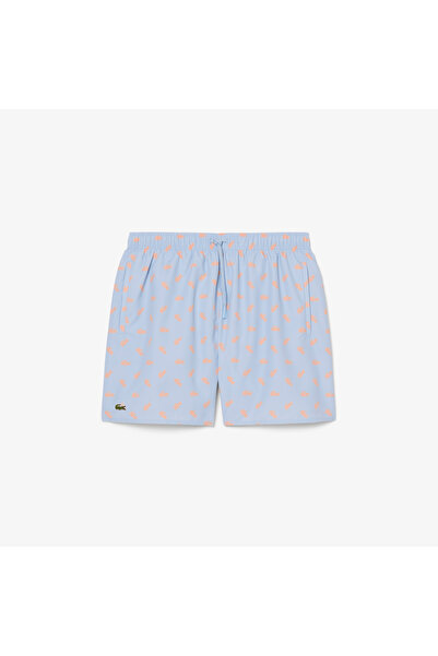 Lacoste Mid Length Crocodile Print Swim Trunks - MH1851-00-HBA