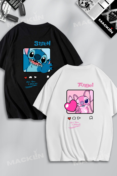 macklin Unisex Stitch and Angel Back Printed Lover Couple Combination Design ...