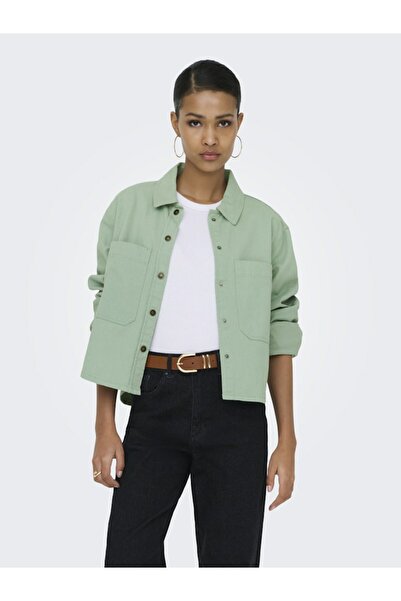ONLY Women's Green Onldrew B Shacket Otw Jacket 15308207-Jadeite
