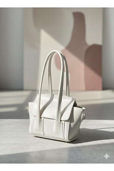 HİMENİSA Faux Leather Shoulder & Hand Bag with Scarf Detail