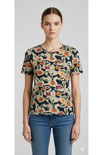 isiltikidsmoda Işilti Ki̇ds Moda 100% Cotton Round Neck Patterned Short Sleev...