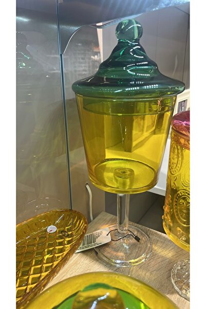 hediye Esterhomedecor Colored Glass Dragee Container with Stand
