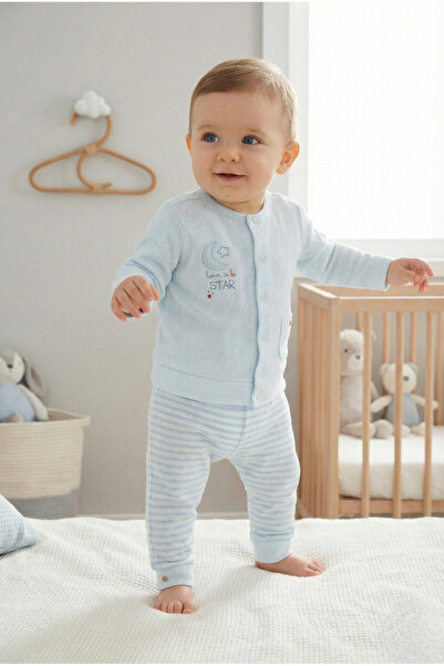 Caramell %100 Pamuk Erkek Bebek Takımı İnce Nefes Alabilen Kumaş Nakışlı 2'li...