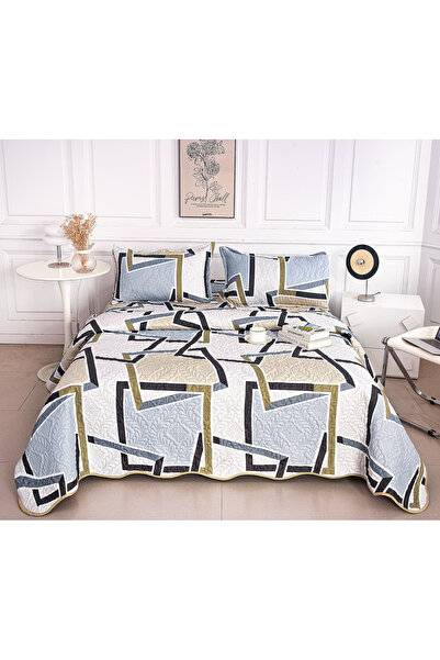 FIONNA.RO Double-Sided Quilted Cotton Blanket - Pastel Squares