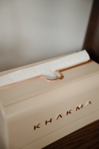 KHAKMA Suport pentru prosoape și șervețele din hârtie Vanilla – Suport decorativ și funcțional pentru șervețele, cu design elegant