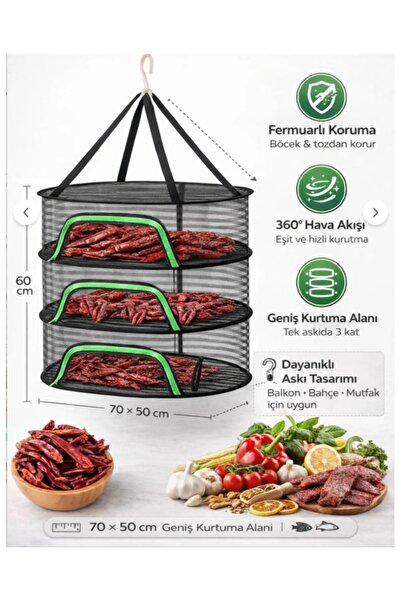 Mitahome SEBZE MEYVE KURUTMALIK FİLE 3 KATLI
