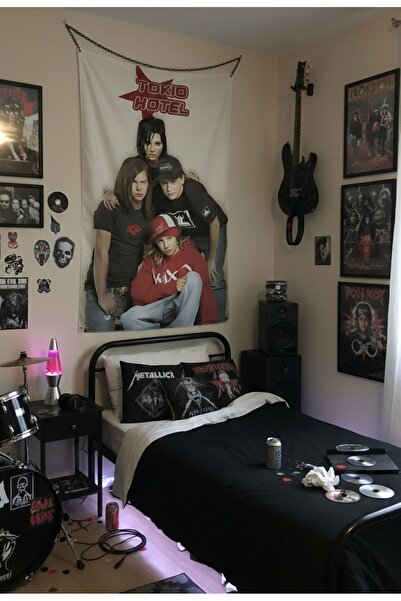 OWLBAG COMPANY Owl Bag Tokio Hotel Red Star Logo Patterned Design Wall Tapestry