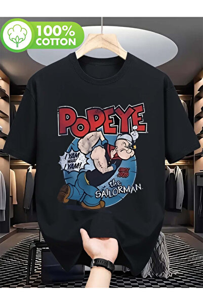 Rayan & Hoor Style Black Printed Oversize Cotton Crew Neck T-Shirt