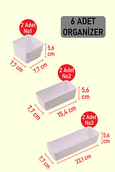 color house Λευκό Χρώμα Σετ Οργανωτών 6 Τεμαχίων Modular Organizer Συμπληρωμα...