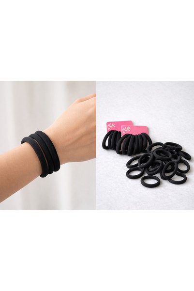KRAFTELLA 40-Piece Black Hair Ties — 40 Pieces Black Hair Clips-Horsetail Clips