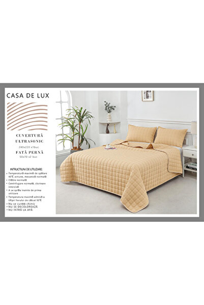 FIONNA.RO 3-Piece Premium Cotton Quilted Duvet Cover - Solid Color