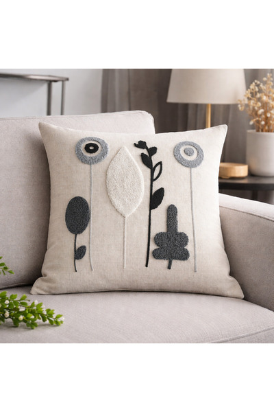 Bikaya Home 2-Piece Punch Embroidered Decorative Pillowcase |   Modern & Bohe...