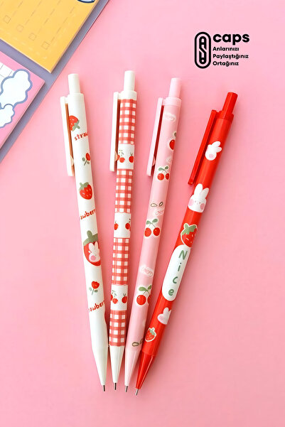 caps office 1 Adet 0.7 Uçlu Çilek Ve Kiraz Tasarımlı Kalem – Sevimli Tasarıml...