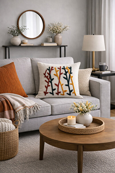 Bikaya Home 2-компонентна бродерирана декоративна калъфка за възглавница | Мо...