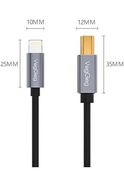 Nacario Nrcrioshop Lightning to Midi Usb-B iPad Compatible Music Instrument C...