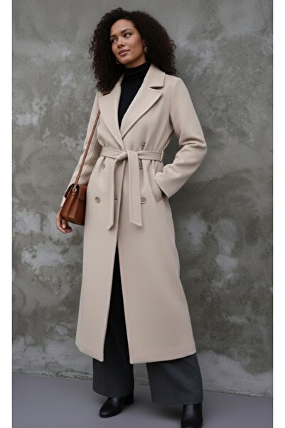 Marjinal Kadın %100 Pamuklu Kaşe Kaban