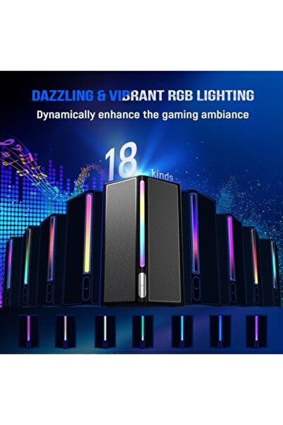 Yıldızan Storesellm AmpliGame A22 RGB Gaming Hoparlör - Subwoofer'lı PC Ses S...