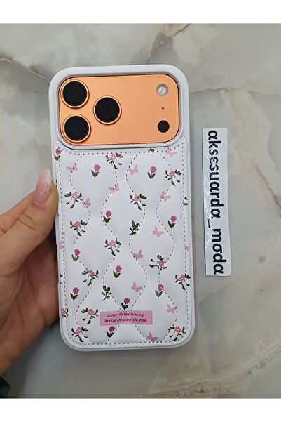 ZB Aksesuarda Moda iPhone 17 Pro Max Compatible Quilted Floral Pattern Specia...