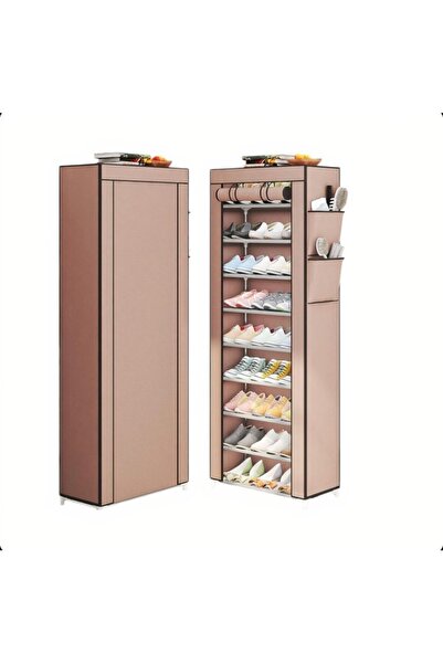 AMRIS 9 Tier Shoe Organizer Cabinet – with Cover and Zipper 58×30×158 cm
