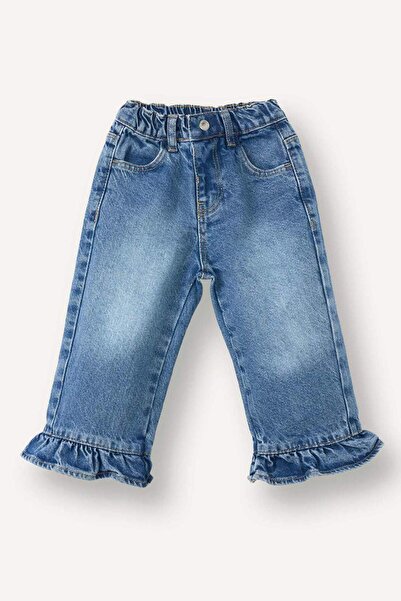 DeFacto Pantaloni din bumbac cu picior larg și volane pentru fetiță G8468A526SP