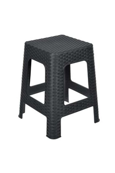 OEM Black Matte Plastic Stool Rattan Type 36.5 x 36.5 x 46 cm