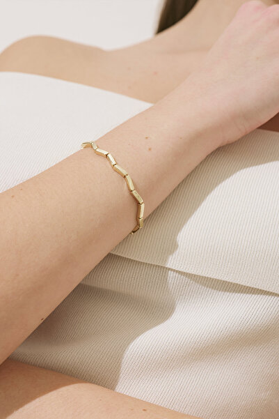 Manuka Zi̇kzak Formed Bracelet Gold