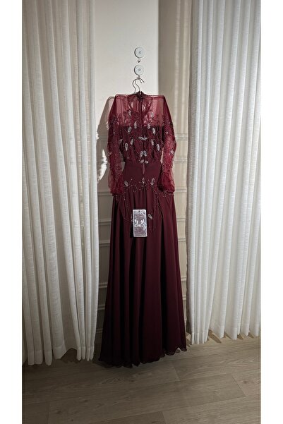 Ora Burgundy Georgette Dress
