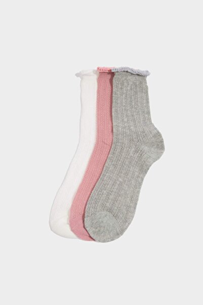 DeFacto Women's 3-Pack Cotton Long Socks G3579Axns