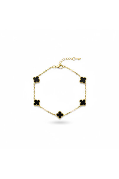 MaisonAHM سوار نايت كلوفر بلاك كلوفر 5 يابراك ستيل |   مزدوج الوجهين